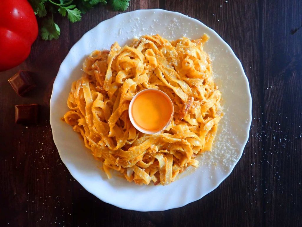 Carbonara tomate recette