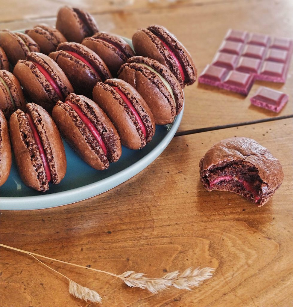 Macarons fraise framboise chocolat recette
